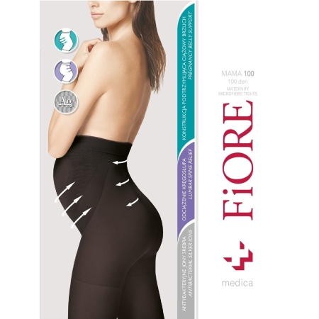 Maternity tights 100 den, Fiore, Black