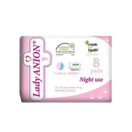Lady Anion Podkładki do użytku sanitarnego Night use, 8 szt.