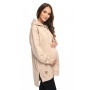Długa bluza ciążowa i do karmienia z rozcieciami Aurellia, Mija (Beige)