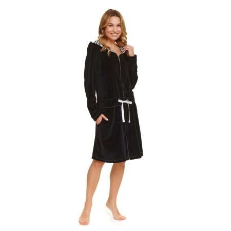Maternity velvet robe by DN black