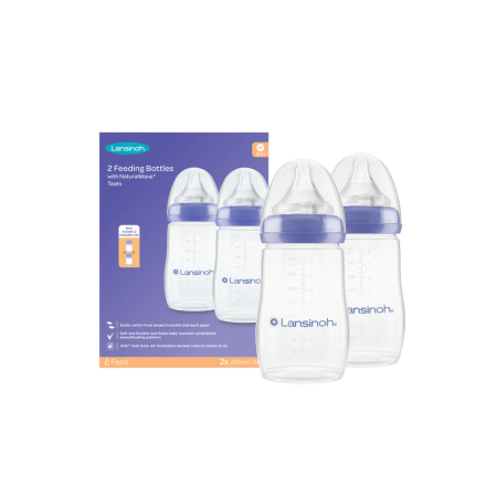 Pack of Baby Feeding Bottles 240ml with NaturalWave® Teat