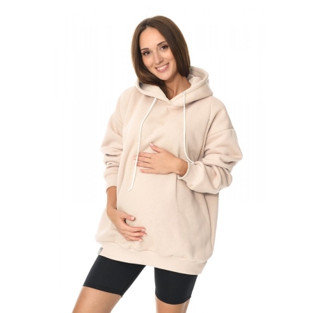 Bluza ciążowa i do karmienia z kapturem Naomi, Mija (beżowy)