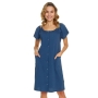 Maternity breastfeeding nightdress, Deep Blue by DN