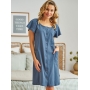 Maternity breastfeeding nightdress, Deep Blue by DN