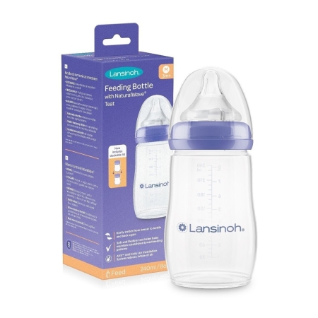 Lansinoh buteliukas kūdikiui su MOMMA žinduku, 240 ml M dydis