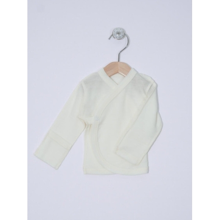 Merino wool baby shirt with silk