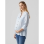 Shirt-type blouse for pregnant and nursing mothers VMMBUMPLY, Vero Moda (White/blue)