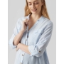 Shirt-type blouse for pregnant and nursing mothers VMMBUMPLY, Vero Moda (White/blue)
