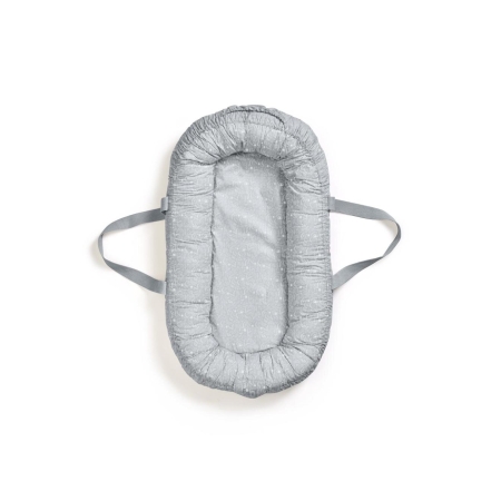Elodie organic cotton baby nest 0+ with handles (Light grey)