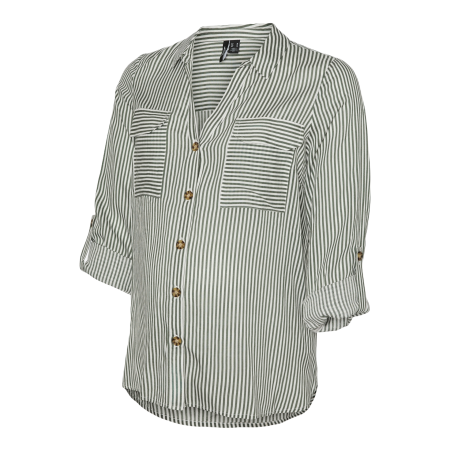 Shirt-type blouse for pregnant and nursing mothers VMMBUMPLY, Vero Moda (White/green)