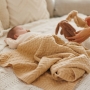 Merino vilnos pledas tamsiai kreminis 1648/02 baby Ono