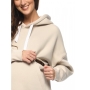 Bluza ciążowa i do karmienia z kapturem Megan, Mija (Beżowa)