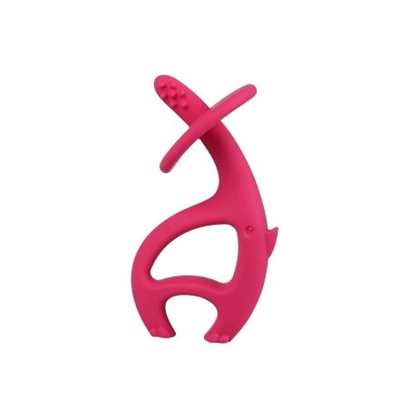 MOMBELLA teether, dancing elephant 3 months+ (Dark Pink)