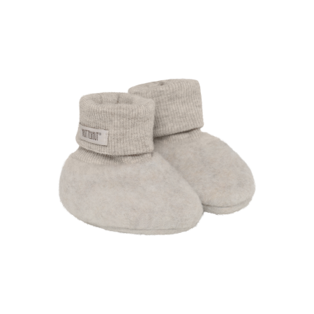 Woolen baby booties, Huttelihut Camel Melange