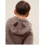 Wool Cardigan for Babies, Huttelihut (Brown Melange)