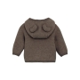 Wool Cardigan for Babies, Huttelihut (Brown Melange)